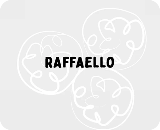 ilustración de una tarrina de helado de Raffaello dibujada mediante trazos