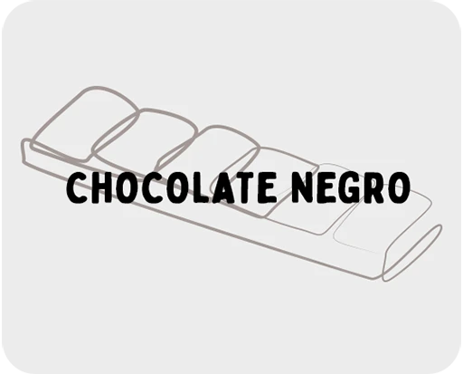 ilustración de una onza de chocolate negro dibujada mediante trazos