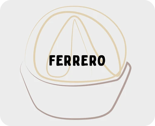 ilustración de una unidad de Ferrero Rocher dibujada mediante trazos