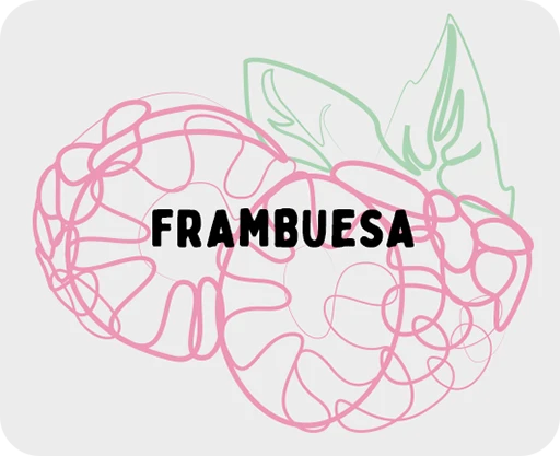 ilustración de unas frambuesas dibujadas mediante trazos