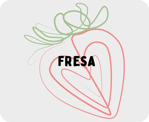 ilustración de una fresa cortada por la mitad dibujada mediante trazos
