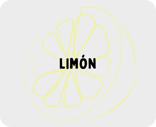 ilustración de un limón cortado por la mitad dibujado mediante trazos
