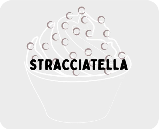 ilustración de una tarrina de helado de stracciatella dibujada mediante trazos