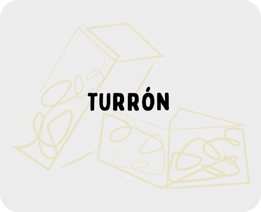 ilustración de unos trozos de turrón dibujados mediante trazos